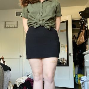 Black mini skirt